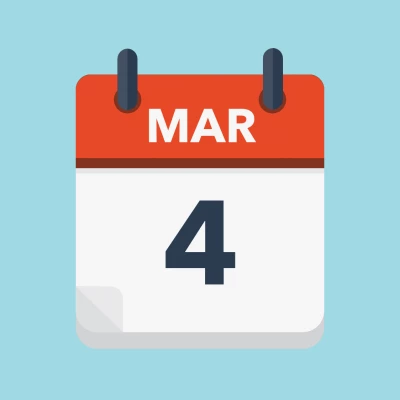 Calendar icon showing 4th March